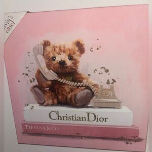 Design District Christian Dior Teddy Bear Art Print Canvas